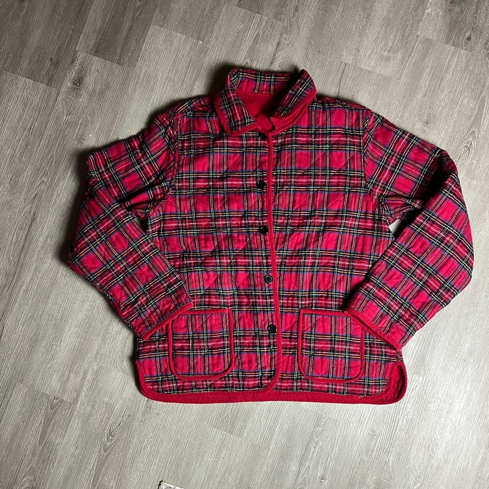 Reversible Red Quilt Coat Vintage XL Men’s Unisex